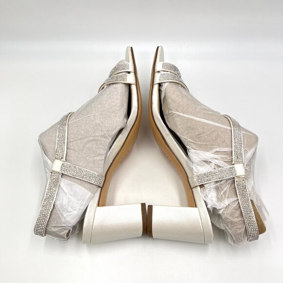 Naturalizer‎ Womens Size 8 Vanessa 2 White Jeweled Dress Sandals Heels Shoes - Picture 7 of 13